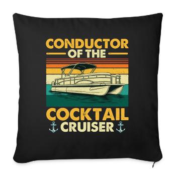 Chef d’orchestre du Cocktail Cruiser - Housse de coussin décorative 45 x 45 cm - noir - Devant