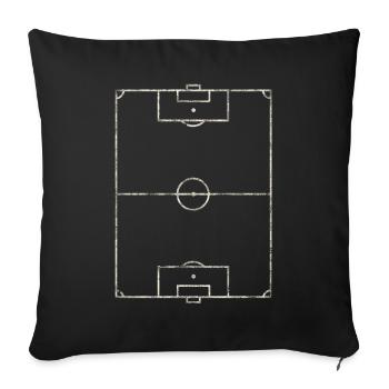 Art minimal des lignes de terrain de football - Housse de coussin décorative 45 x 45 cm - noir - Devant
