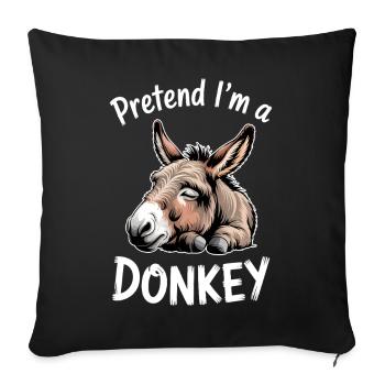 Esel Sprüche Esel Lustiges Esel Geschenk - Sofakissenbezug 45 x 45 cm - Schwarz - Vorne