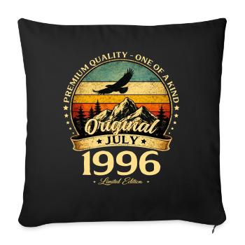 Cadeau pour le 30e anniversaire Millésime de juillet 1996 - Housse de coussin décorative 45 x 45 cm - noir - Devant