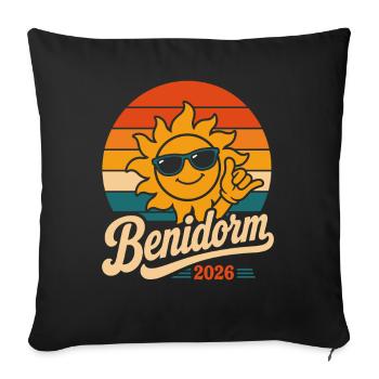 Benidorm Rétro Sun 2026 - Housse de coussin décorative 45 x 45 cm - noir - Devant