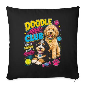 Doodle Dad Club – Dog Doodle Fun - Sofa pillowcase 17,3'' x 17,3'' (45 x 45 cm) - black - Front