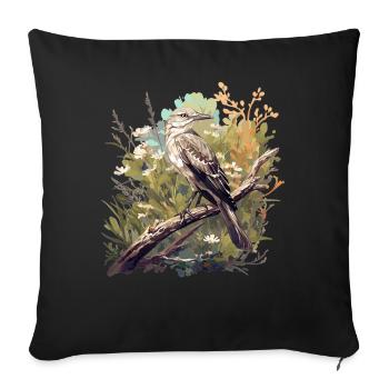 Oiseaux moqueurs Oiseaux moqueurs - Housse de coussin décorative 45 x 45 cm - noir - Devant