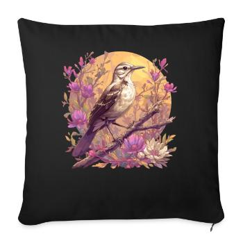 Oiseaux moqueurs Oiseaux moqueurs - Housse de coussin décorative 45 x 45 cm - noir - Devant