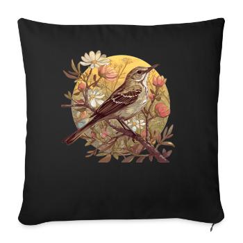 Oiseaux moqueurs Oiseaux moqueurs - Housse de coussin décorative 45 x 45 cm - noir - Devant