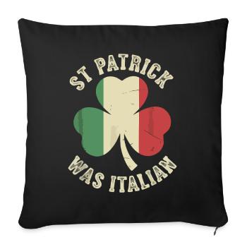 St Patrick Italien Kleeblatt - Sofakissenbezug 45 x 45 cm - Schwarz - Vorne