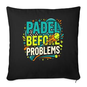 Padel-mädchen Padel-spieler Padel-tennis-geschenk - Sofakissenbezug 45 x 45 cm - Schwarz - Vorne