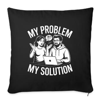 Développeur d’applications mobiles : mon problème : mon pictogramme papa - Housse de coussin décorative 45 x 45 cm - noir - Devant