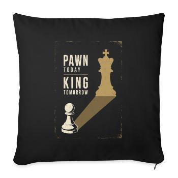 Pawn Today King Tomorrow Chess Ambition Metaphor - Sofa pillowcase 17,3'' x 17,3'' (45 x 45 cm) - black - Front