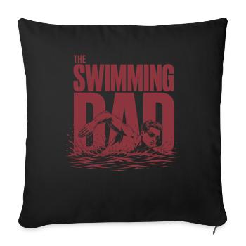 Natation Papa Nageur Chemise Papa - Housse de coussin décorative 45 x 45 cm - noir - Devant
