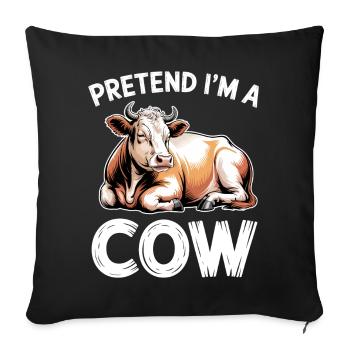 Paroles de vache Vaches Cadeau drôle de vache - Housse de coussin décorative 45 x 45 cm - noir - Devant