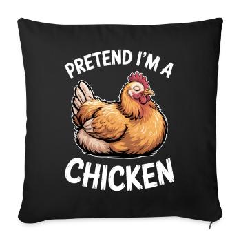 Dictions du poulet Cadeau drôle de poulet - Housse de coussin décorative 45 x 45 cm - noir - Devant
