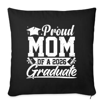 Fière maman d’un diplômé de 2026 - Housse de coussin décorative 45 x 45 cm - noir - Devant