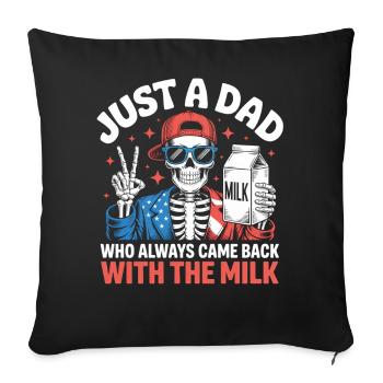 Milk Run Skeleton Dad Tee - Sofakissenbezug 45 x 45 cm - Schwarz - Vorne
