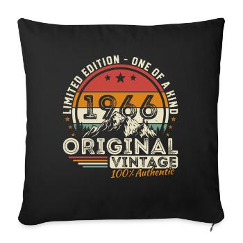 1966 Vintage Retro Geburtstagsgeschenk - Sofakissenbezug 45 x 45 cm - Schwarz - Vorne