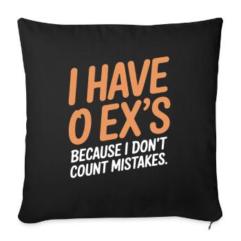 Ex-petit ami J’ai 0 ex Séparation Divorce célibataire - Housse de coussin décorative 45 x 45 cm - noir - Devant