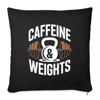Krafttraining Caffeine & Weights Bodybuilding Gym - Sofakissenbezug 45 x 45 cm - Schwarz - Vorne