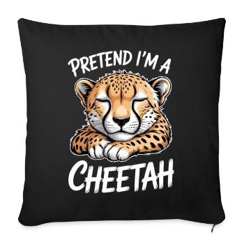 Gepard Sprüche Gepard Lustiges Gepard Geschenk - Sofakissenbezug 45 x 45 cm - Schwarz - Vorne