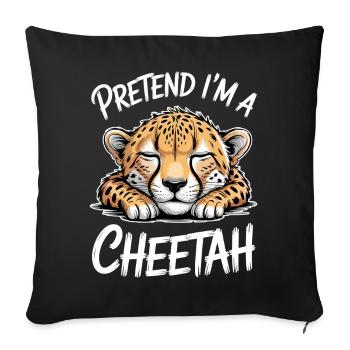 Paroles du guépard Cadeau drôle de guépard - Housse de coussin décorative 45 x 45 cm - noir - Devant