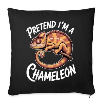 Chameleon Sayings Funny Chameleon Gift - Sofa pillowcase 17,3'' x 17,3'' (45 x 45 cm) - black - Front