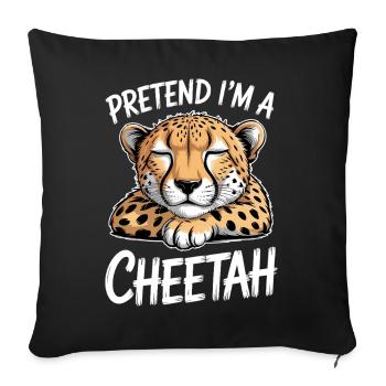 Gepard Sprüche Gepard Lustiges Gepard Geschenk - Sofakissenbezug 45 x 45 cm - Schwarz - Vorne