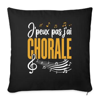 Chorale Cadeau humour personnalisé - Housse de coussin décorative 45 x 45 cm - noir - Devant