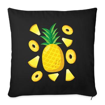 Pineapple Outfit Fruit Fruit Summer Pineapple Motif - Sofa pillowcase 17,3'' x 17,3'' (45 x 45 cm) - black - Front