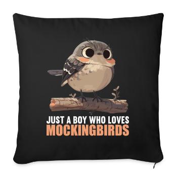 Oiseaux moqueurs Oiseaux moqueurs - Housse de coussin décorative 45 x 45 cm - noir - Devant