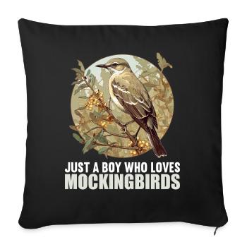 Oiseaux moqueurs Oiseaux moqueurs - Housse de coussin décorative 45 x 45 cm - noir - Devant