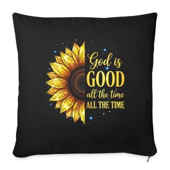 God Is Good All The Time Christian - Sofa pillowcase 17,3'' x 17,3'' (45 x 45 cm) - black - Front