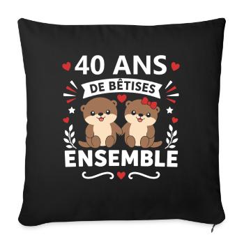 40 Ans Ensemble Bêtises Amicales - Housse de coussin décorative 45 x 45 cm - noir - Devant