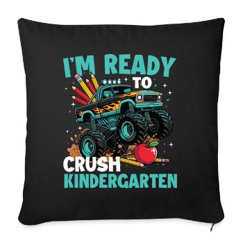 Ready To Crush Kindergarten Pre-K Grad - Sofa pillowcase 17,3'' x 17,3'' (45 x 45 cm) - black - Front