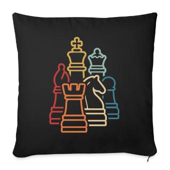 Chess Retro Chess Pieces Chess Player - Sofa pillowcase 17,3'' x 17,3'' (45 x 45 cm) - black - Front