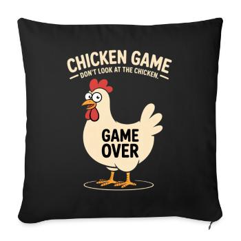 chicken game - Sofa pillowcase 17,3'' x 17,3'' (45 x 45 cm) - black - Front