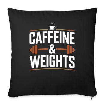 Krafttraining Caffeine & Weights Bodybuilding Gym - Sofakissenbezug 45 x 45 cm - Schwarz - Vorne