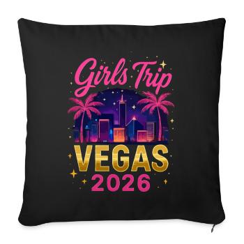 Girls Trip Vegas 2026 - Sofakissenbezug 45 x 45 cm - Schwarz - Vorne