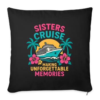Nurses' Cruise: Unforgettable Memories - Sofa pillowcase 17,3'' x 17,3'' (45 x 45 cm) - black - Front
