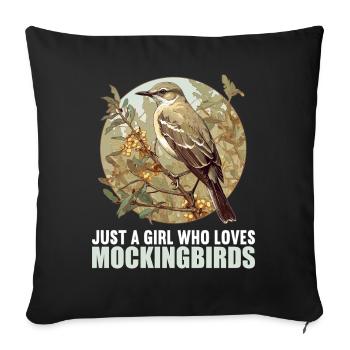 Oiseaux moqueurs Oiseaux moqueurs - Housse de coussin décorative 45 x 45 cm - noir - Devant