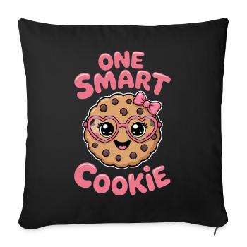 One Smart Cookie - Smart Cookie with Glasses - Sofa pillowcase 17,3'' x 17,3'' (45 x 45 cm) - black - Front