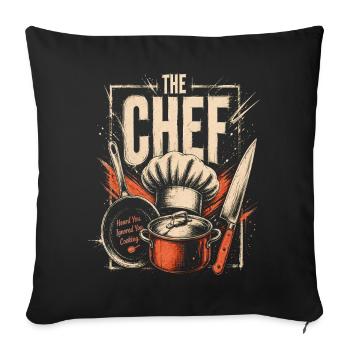 Funny Chef Cooking Quote Retro Kitchen Design - Sofa pillowcase 17,3'' x 17,3'' (45 x 45 cm) - black - Front