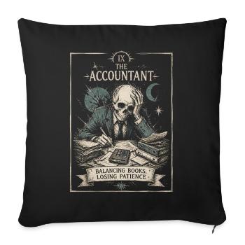 Funny Accountant Balancing Books Retro Art - Sofa pillowcase 17,3'' x 17,3'' (45 x 45 cm) - black - Front