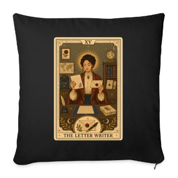 Letter Writer | Paper & Ink Tarot - Sofa pillowcase 17,3'' x 17,3'' (45 x 45 cm) - black - Front