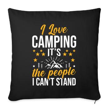 Camping Bonfire Camp Life Forest Camper - Sofakissenbezug 45 x 45 cm - Schwarz - Vorne