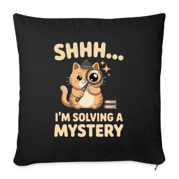 Cats Thriller Books Reader Mystery Bookworm - Sofa pillowcase 17,3'' x 17,3'' (45 x 45 cm) - black - Front
