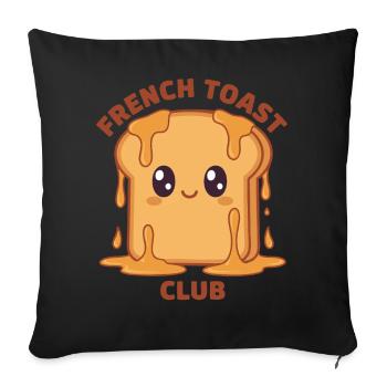 Breakfast French Toast Club Funny Brunch Coffee - Sofa pillowcase 17,3'' x 17,3'' (45 x 45 cm) - black - Front