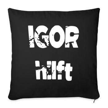 Igor helps - Sofa pillowcase 17,3'' x 17,3'' (45 x 45 cm) - black - Front