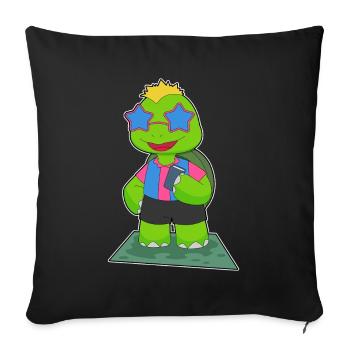 Turtle Book - Sofa pillowcase 17,3'' x 17,3'' (45 x 45 cm) - black - Front