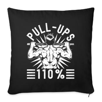 Gym Junkies Pull-Ups 110% Calisthenics Fitness - Sofa pillowcase 17,3'' x 17,3'' (45 x 45 cm) - black - Front