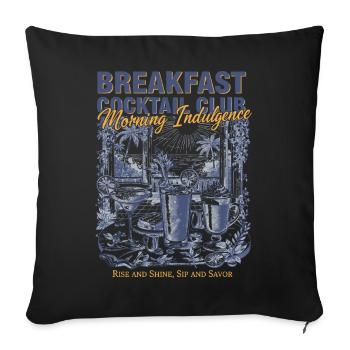 Frühstücks-Cocktailclub Morgenkaffee - Sofakissenbezug 45 x 45 cm - Schwarz - Vorne