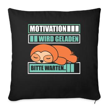 Motivation wird geladen Faultier - Sofakissenbezug 45 x 45 cm - Schwarz - Vorne